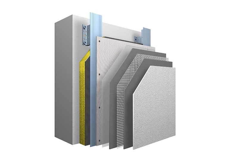 3D-kuva levyrappausjärjestelmästä