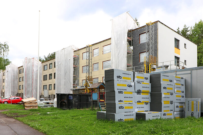 Sandwich-betonielementtijulkisivu korjattavana