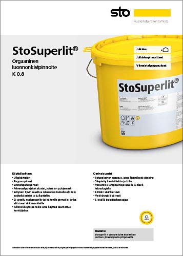 StoSuperlit K 0.8 -esitteen ensimmäinen sivu