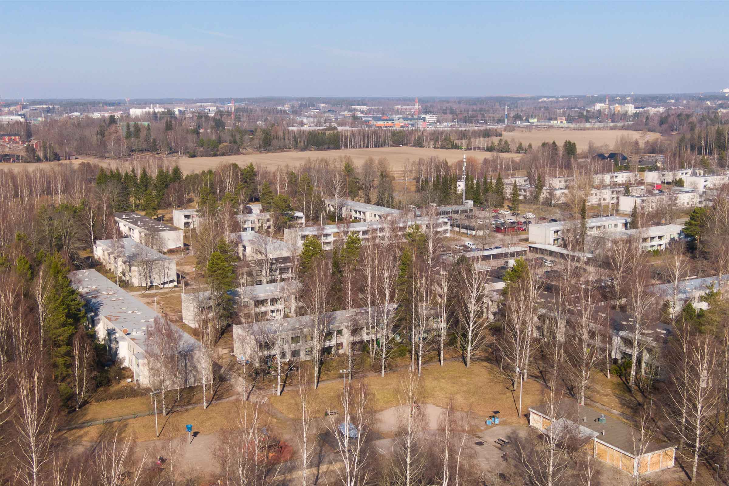 Ilmakuva Siltamäen alueesta ennen julkisivukorjausta